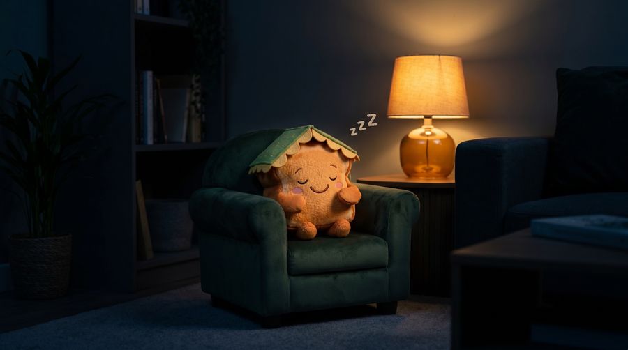 The Toastie mascot napping